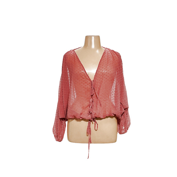 ASOS Pink Chiffon Blouse - Women's Size 14 - Picture 1 of 4